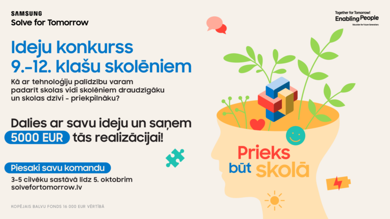 Aicina jauniešus uzlabot savu skolu vidi un iegūt balvas 16 000 eiro vērtībā