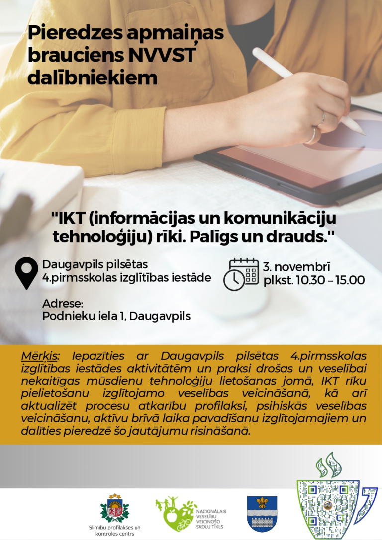 Daugavpils pilsētas 4. pirmsskolas izglītības iestādes pieredzes apmaiņas pasākums NVVST koordinatoriem “IKT sadarbībā ar SPKC”