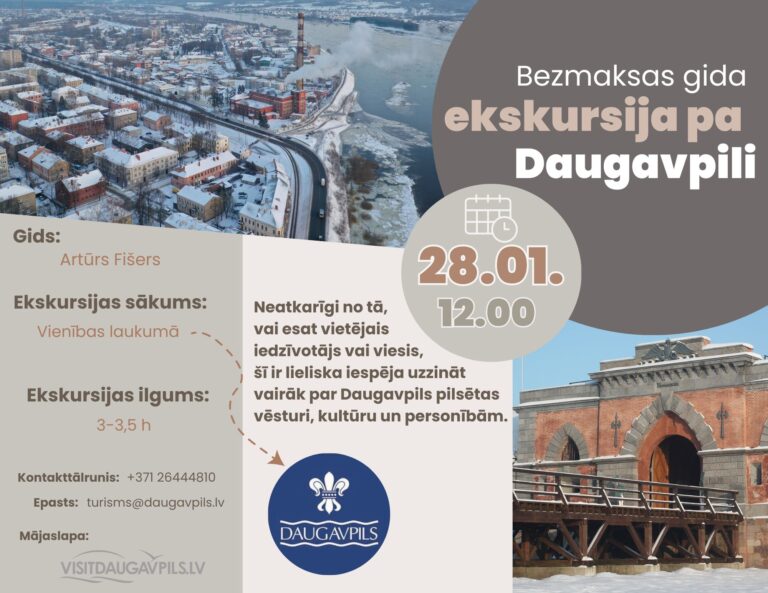 Iepazīsti Daugavpili aizraujošā ekskursijā bez maksas!