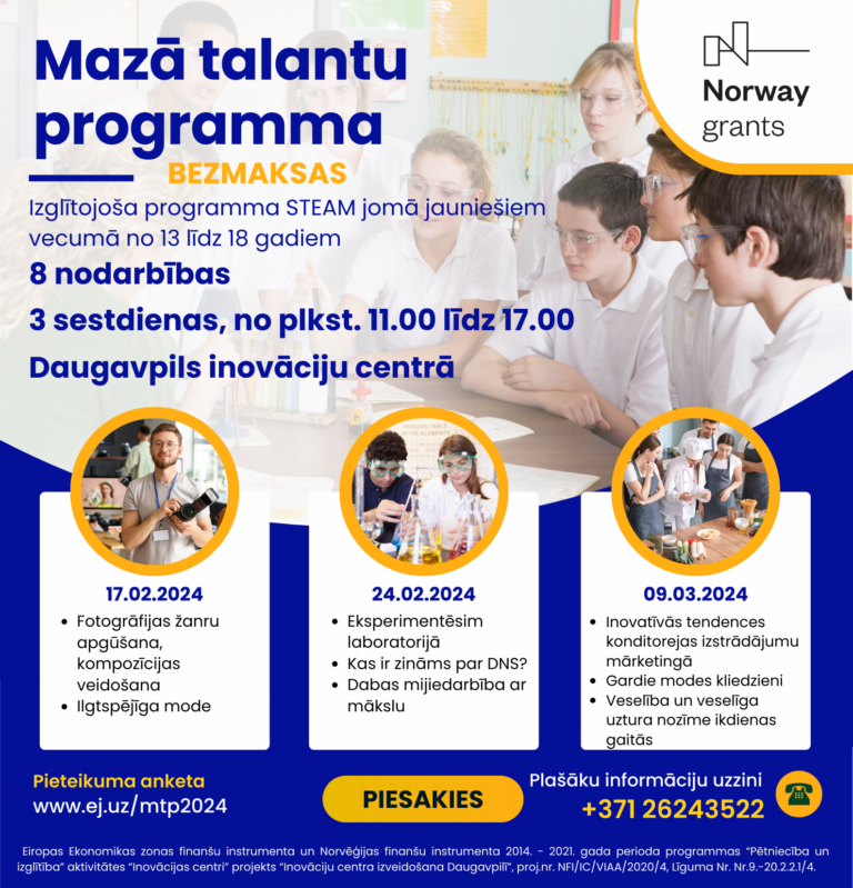 Jaunieši tiek aicināti piedalīties Mazajā Talantu programmā