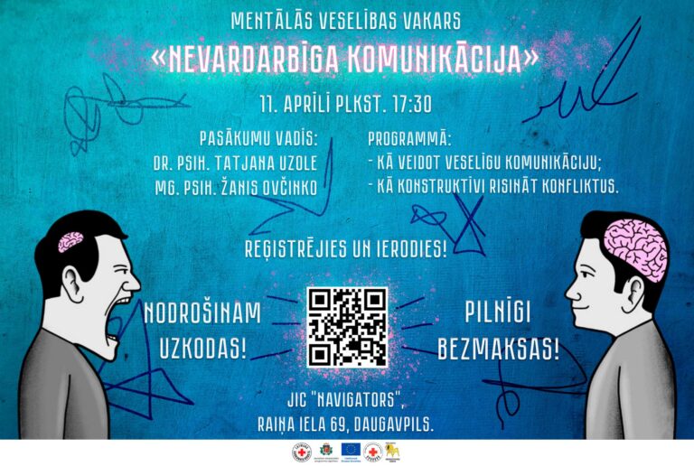 Daugavpilī notiks jauniešu mentālās veselības vakars par nevardarbīgu komunikāciju