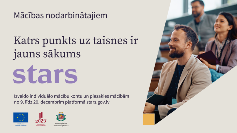 Strādājošajiem ir iespēja pieteikties mācībām platformā STARS
