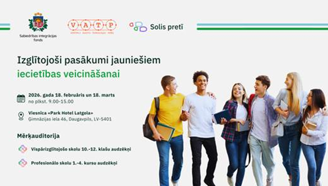 Latgales reģiona jauniešus un pedagogus aicina pieteikties pasākumiem “Solis pretī”