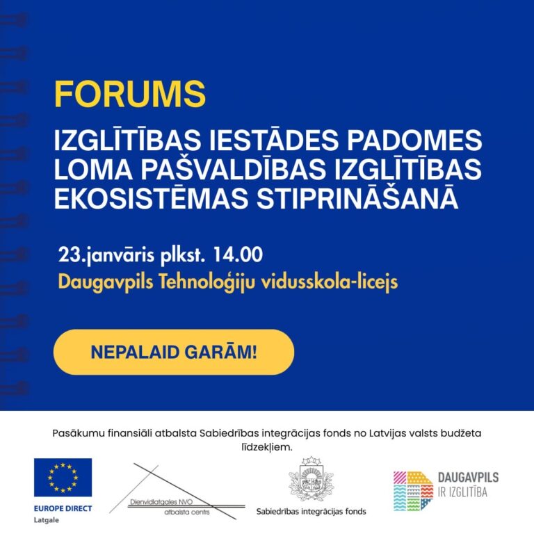 Aicinām piedalīties līdzdalības forumā Daugavpilī 23. janvārī