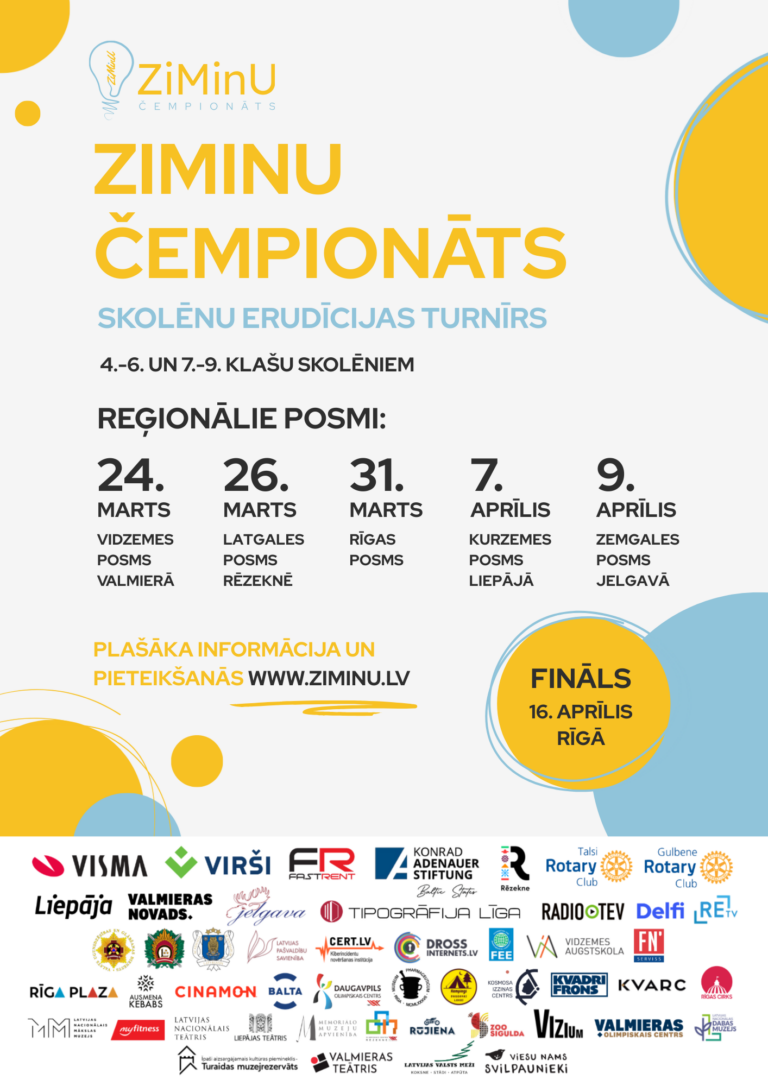 Rēzeknē notiks skolēnu erudīcijas turnīra “ZiMinU čempionāts” Latgales posma spēle