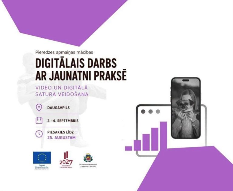 Daugavpilī notiks pieredzes apmaiņas mācības par digitālo darbu ar jaunatni